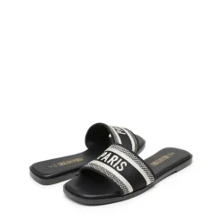 Square Toe Flat Slide Sandals