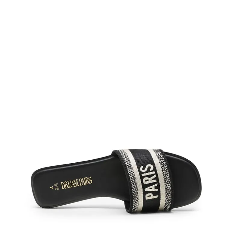 Square Toe Flat Slide Sandals
