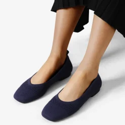 Square Toe Knit Sustainable Flats