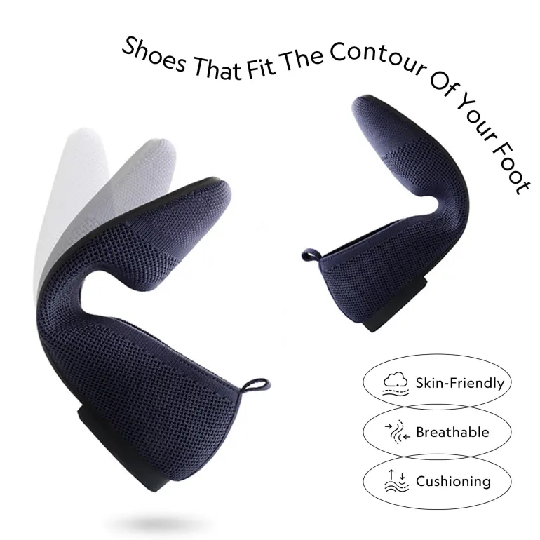 Square Toe Knit Sustainable Flats