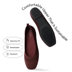 Square Toe Knit Sustainable Flats