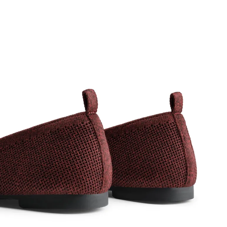 Square Toe Knit Sustainable Flats