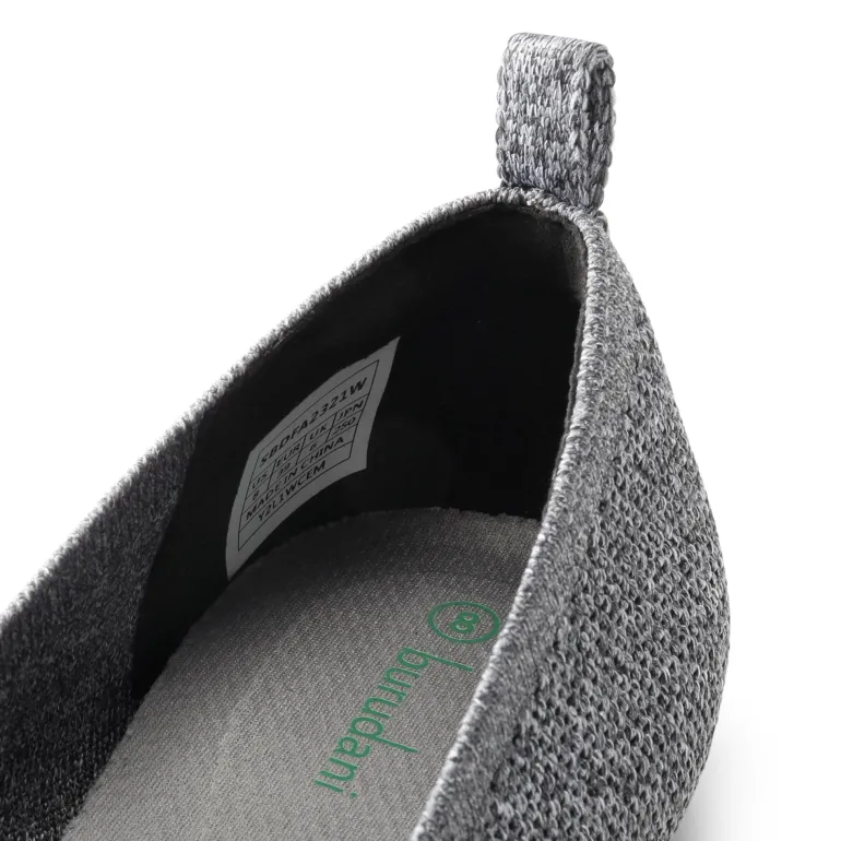 Square Toe Knit Sustainable Flats
