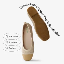 Square Toe Knit Sustainable Flats