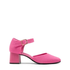 Square Toe Knitted Block Heel Pumps