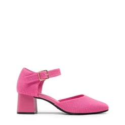Square Toe Knitted Block Heel Pumps
