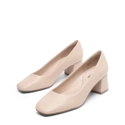 Square Toe Low Chunky Pumps
