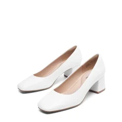 Square Toe Low Chunky Pumps