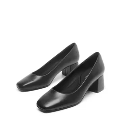 Square Toe Low Chunky Pumps