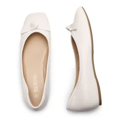 Square Toe Low Wedge Bow Flats