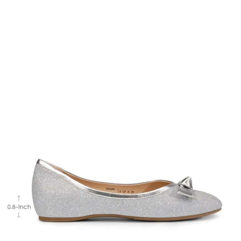 Square Toe Low Wedge Bow Flats