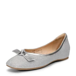 Square Toe Low Wedge Bow Flats