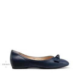 Square Toe Low Wedge Bow Flats