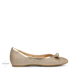 Square Toe Low Wedge Bow Flats