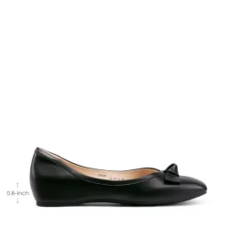 Square Toe Low Wedge Bow Flats