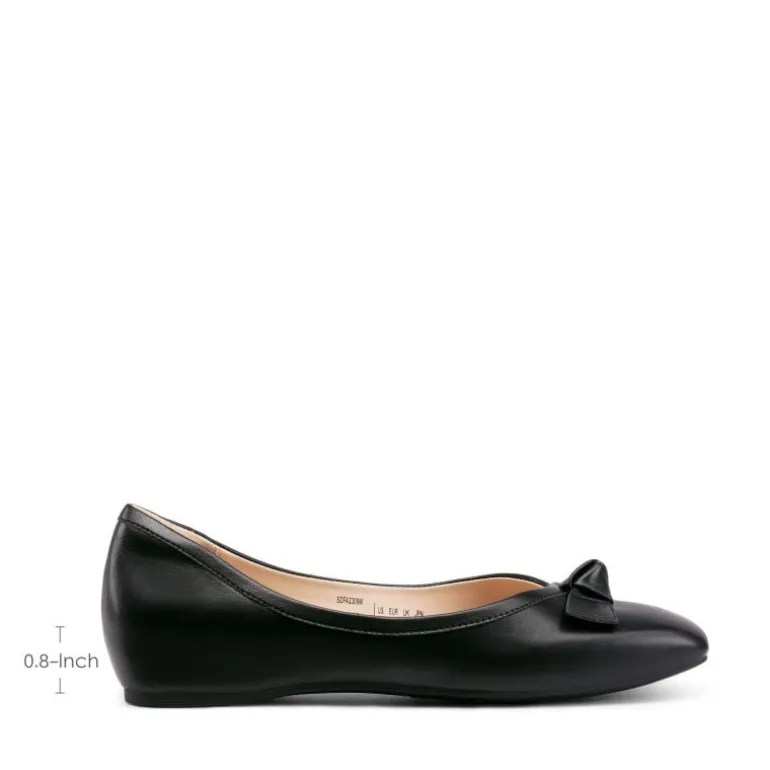 Square Toe Low Wedge Bow Flats