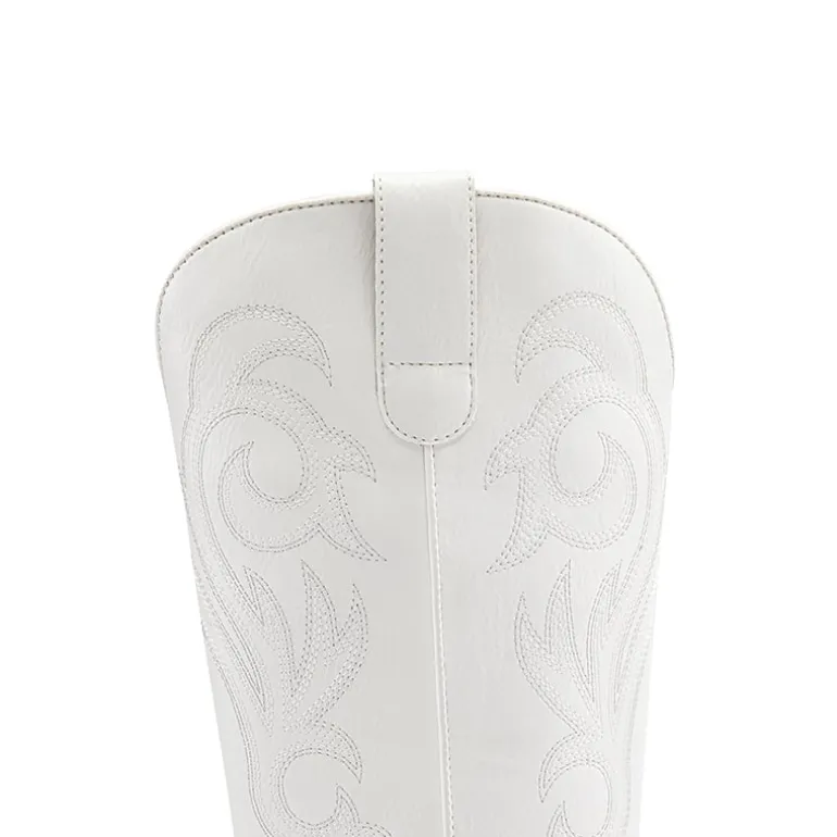 Square-toe Mid-Calf Cowgirl Boots