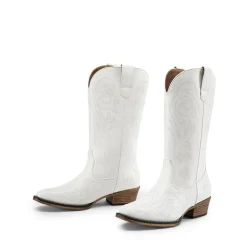 Square-toe Mid-Calf Cowgirl Boots