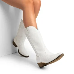 Square-toe Mid-Calf Cowgirl Boots