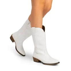 Square-toe Mid-Calf Cowgirl Boots