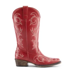 Square-toe Mid-Calf Cowgirl Boots