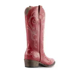 Square-toe Mid-Calf Cowgirl Boots