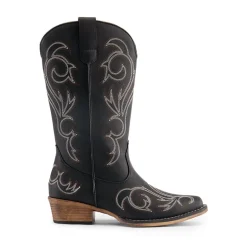Square-toe Mid-Calf Cowgirl Boots
