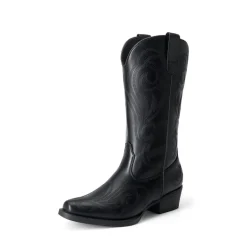 Square-toe Mid-Calf Cowgirl Boots