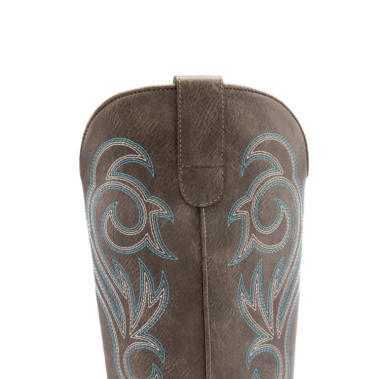 Square-toe Mid-Calf Cowgirl Boots