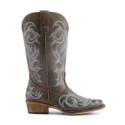 Square-toe Mid-Calf Cowgirl Boots