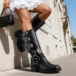 Square Toe Motorcycle Boots