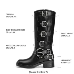 Square Toe Motorcycle Boots