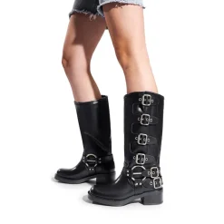 Square Toe Motorcycle Boots