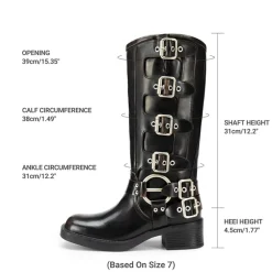 Square Toe Motorcycle Boots