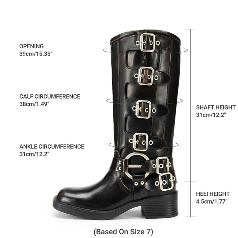 Square Toe Motorcycle Boots