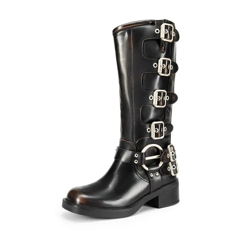 Square Toe Motorcycle Boots