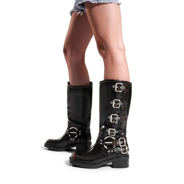 Square Toe Motorcycle Boots