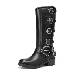 Square Toe Motorcycle Boots