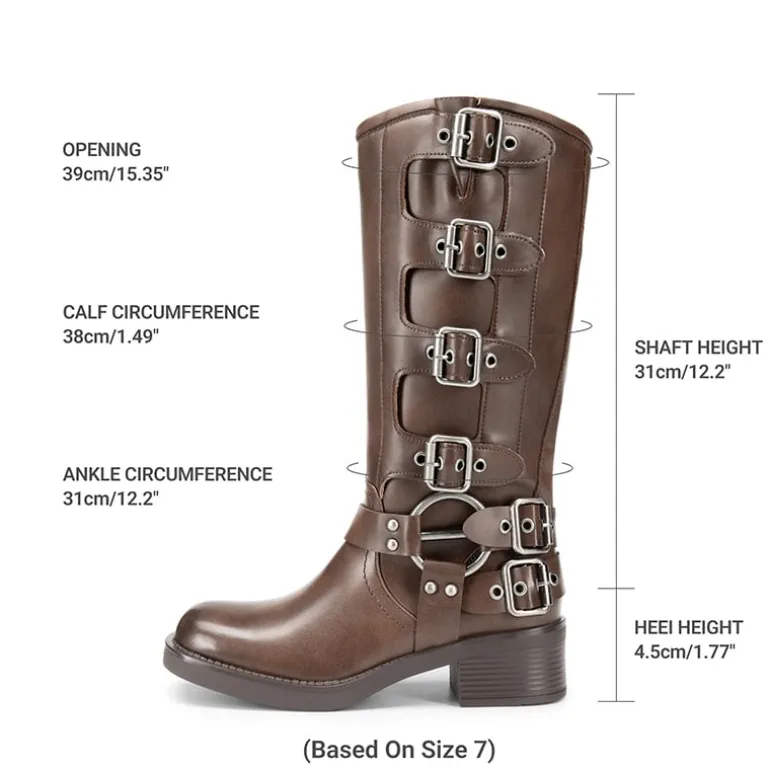 Square Toe Motorcycle Boots