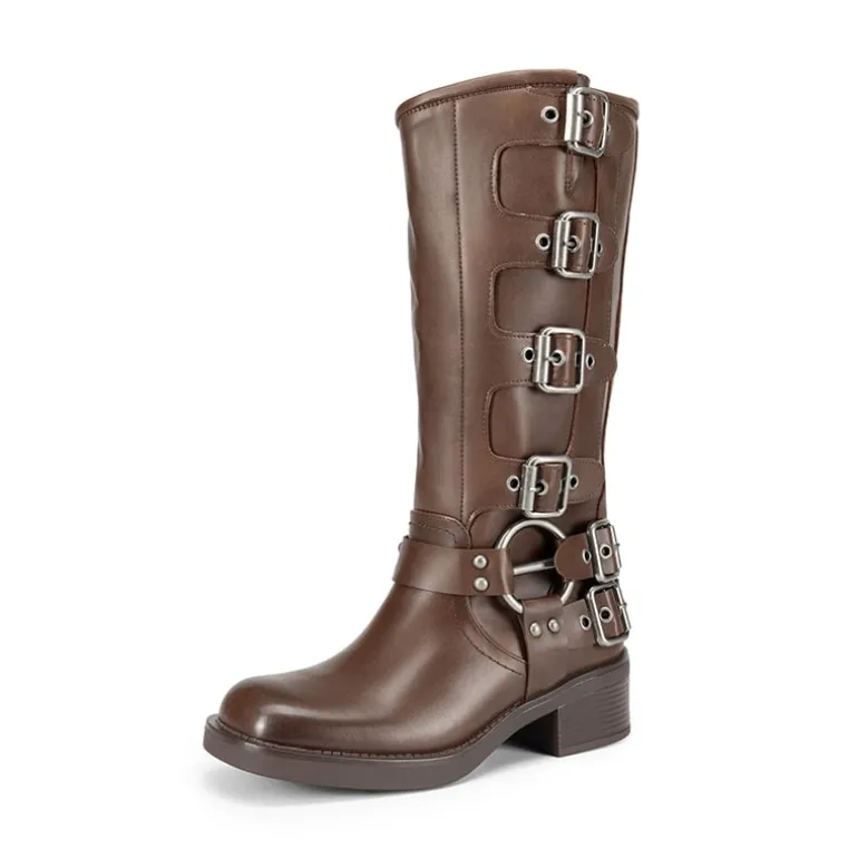Square Toe Motorcycle Boots
