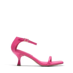 Square-Toe One Strap Kitten Heel Sandals