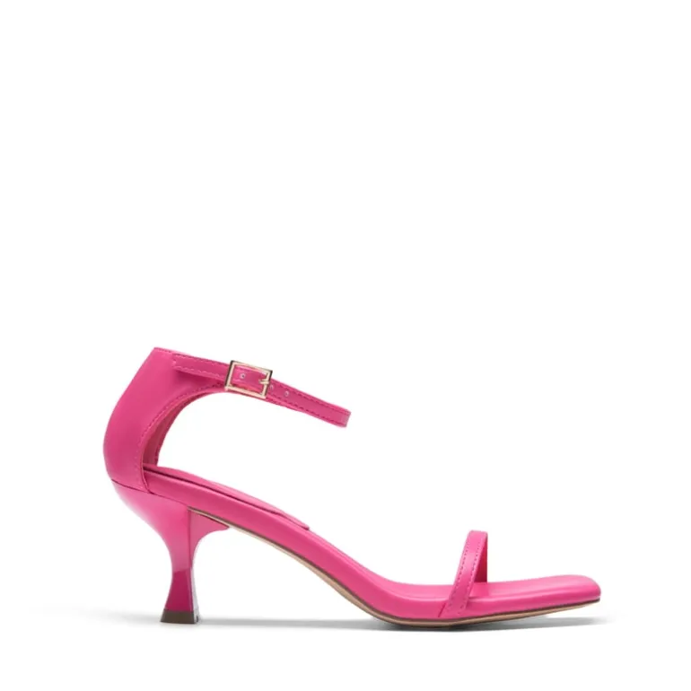 Square-Toe One Strap Kitten Heel Sandals