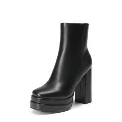 Square Toe Platform Ankle Boots