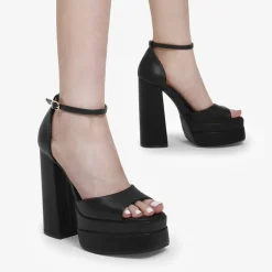 Square Toe Platform Chunky Heel Sandals
