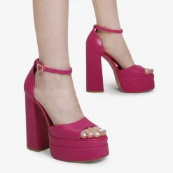Square Toe Platform Chunky Heel Sandals