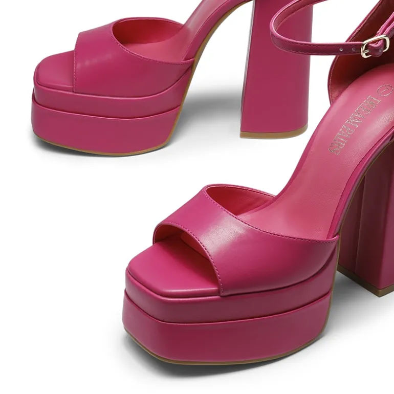 Square Toe Platform Chunky Heel Sandals
