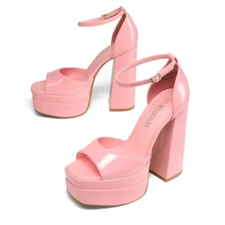 Square Toe Platform Chunky Heel Sandals