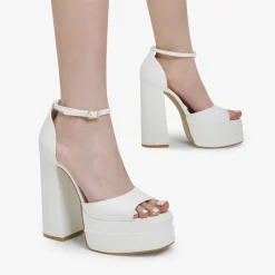 Square Toe Platform Chunky Heel Sandals
