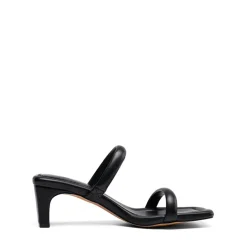 Square Toe Rectangular Double Strap Heel Sandals