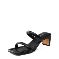 Square Toe Rectangular Double Strap Heel Sandals